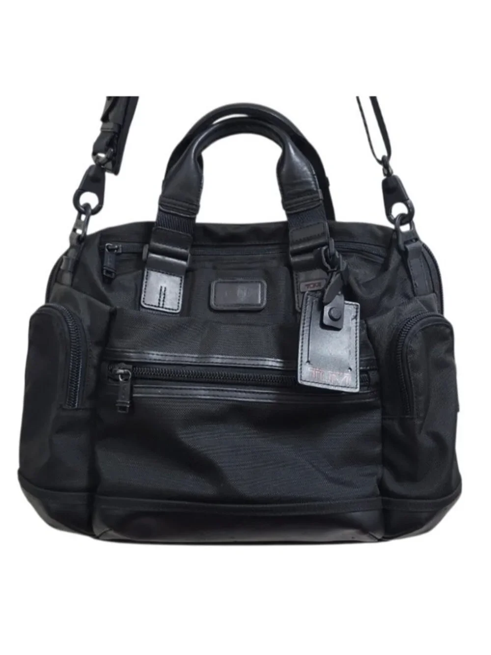 TUMI Black Ballistic Nylon Business Briefcase Laptop Bag Shoulder Strap